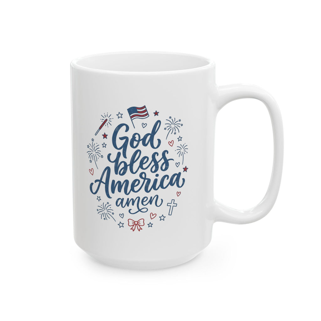 GOD BLESS AMERICA, AMEN MUG
