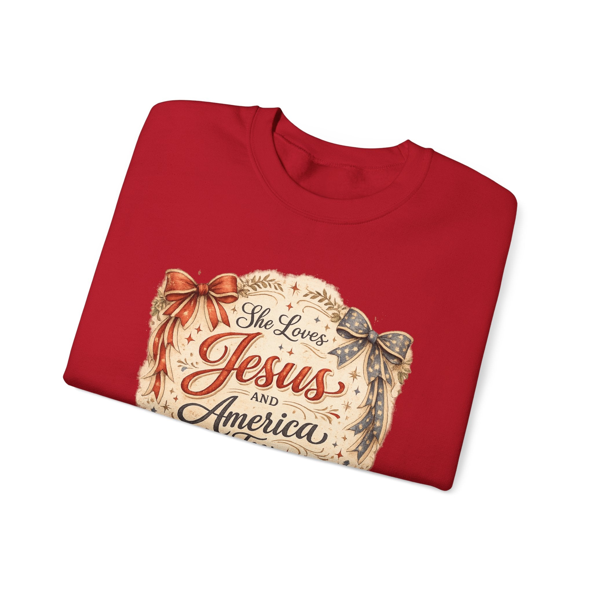 LOVES JESUS AND AMERICA TOO CREWNECK