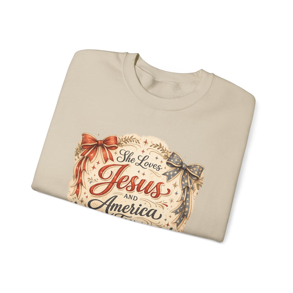 LOVES JESUS AND AMERICA TOO CREWNECK