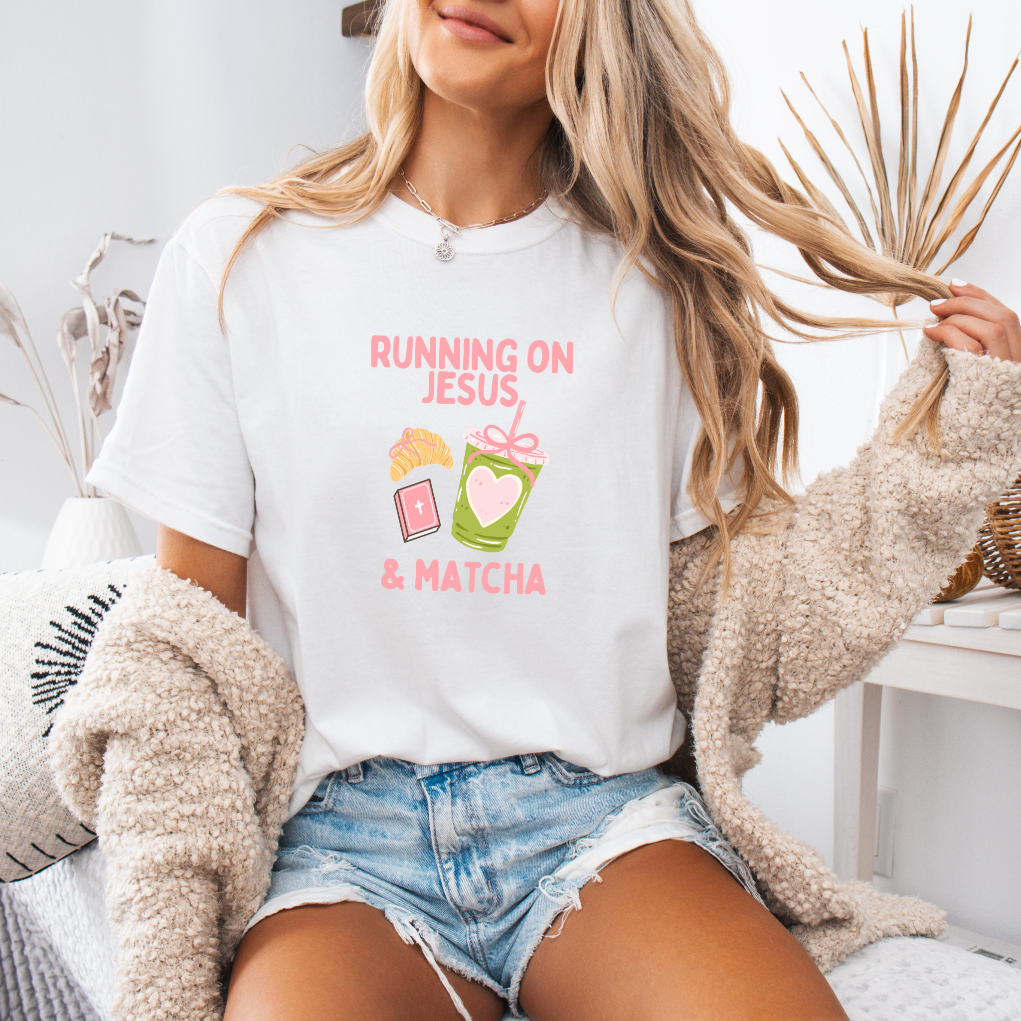 RUNNING ON JESUS & MATCHA TEE