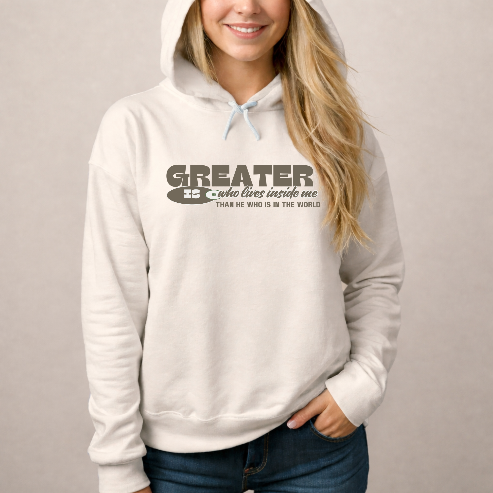 GREATER IS HE HOODIE