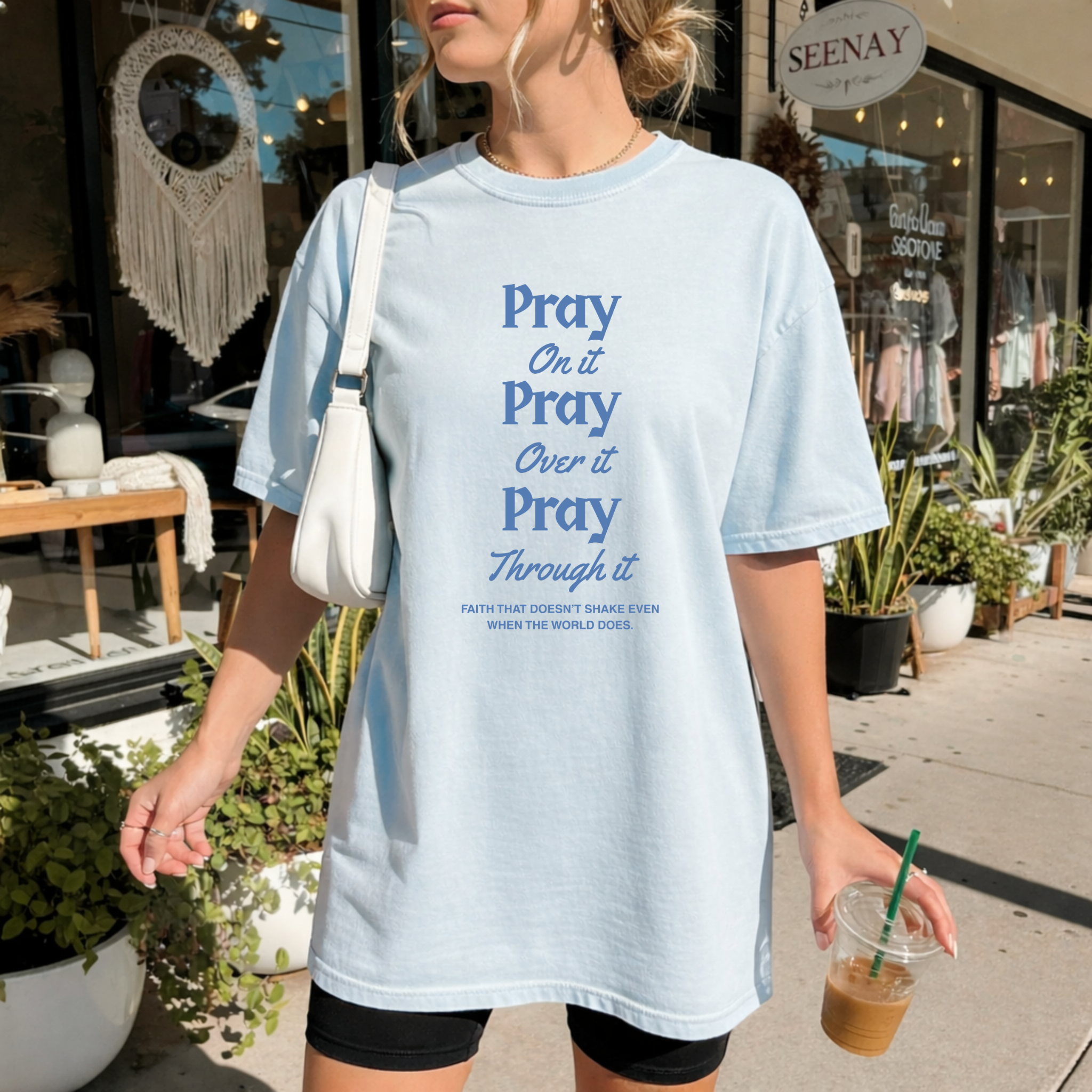 PRAY ON IT, OVER IT & THROUGH IT TEE